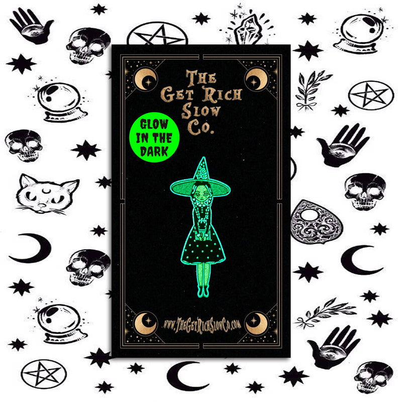 WITCH WEDNESDAY 1.5" GLOW-IN-THE-DARK PIN