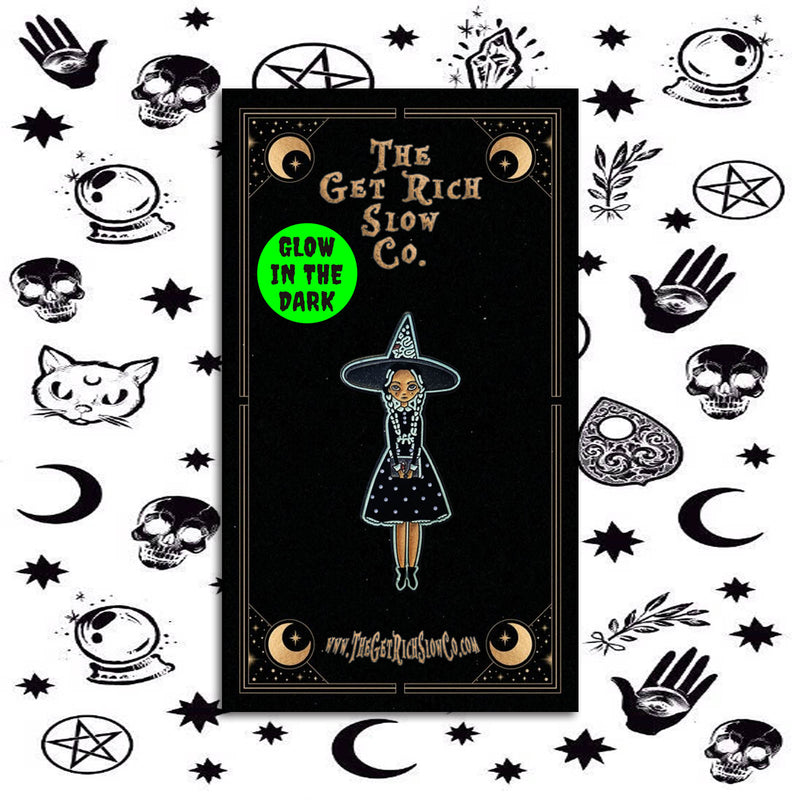 WITCH WEDNESDAY 1.5" GLOW-IN-THE-DARK PIN